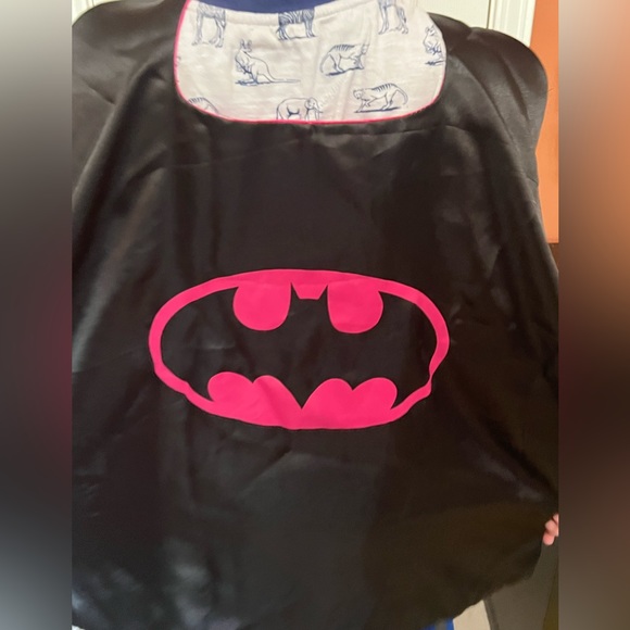 Kids Pink and Black Batman Cape - Picture 3 of 4
